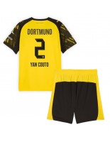 Borussia Dortmund Yan Couto #2 Domácí dres pro děti 2025-26 Krátký Rukáv (+ trenýrky)